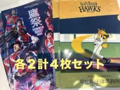 【非売品】【新品未使用】ソフトバンクホークス クリアファイル 2種類各2計4枚