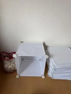 ホワイトワイヤーキューブ収納ラック