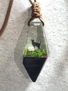 （黒猫）ウッドレジンネックレス※ペンダント