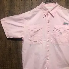 Columbia　コロンビア　半袖　シャツ　ピンク　PFG　釣りXL　SM446