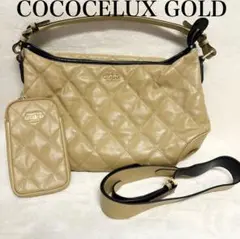 COCOCELUX GOLD ダイヤモンドレザー 2way バッグ付属品あり