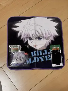 HUNTER×HUNTERしまむらコラボ、キルア、缶バッジとハンカチセット