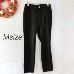 スキニーパンツ　コットン混　ブラック　Ｍ　ウエストゴム　ストレッチ