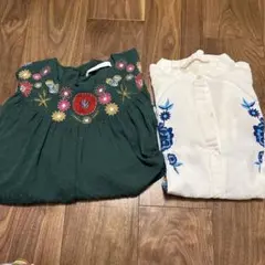 ZARA 刺繍シャツ　2枚まとめ売り