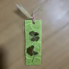 押し花 クローバー しおり グリーン