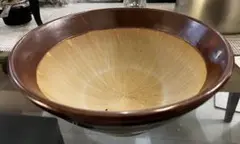 茶あめ釉 24cmのすり鉢 恐らく常滑焼　昭和