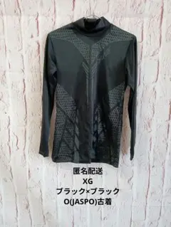 匿名配送XGメンズスポーツアンダーシャツ　ブラック×ブラックО(JASPO)古着