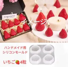匿名配送☆ハンドメイド用シリコンモールド☆いちご4粒