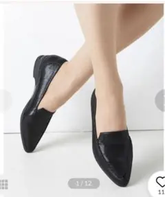 fitfit フィットフィット ポインテッドエアフラットモカシン ローファー