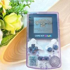 ジャンク動作確認清掃済みゲームボーイカラー本体クリアパープルGB任天堂Ninte