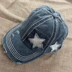 スピンズ　スターデザイン　ウォッシュ加工　ダメージ　キャップ　新品未使用