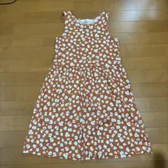 H&M オレンジ 水玉模様 ノースリーブワンピース 146センチ〜152センチ