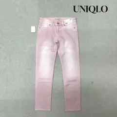 ★新品★ ユニクロ　ジーンズ　デニム　ピンク　スリム　W24　レディース
