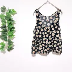 FOREVER21 フォーエバー21 フラワーキャミソール 黒 S