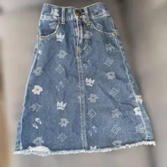 RODEO CROWIS Sデニムスカート 花と王冠模様