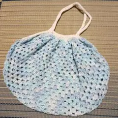 水色と白のグラニーバッグ