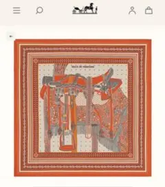 エルメス カシシル カレジュアン 高官の鞍 オレンジ バンダナ