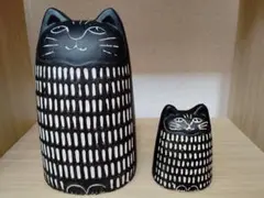 【※大小2個】猫の置物 キャット 北欧 アジアン インテリア オブジェ セメント