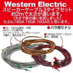 WesternElectric スピーカーケーブル （ビンテージ）3ｍペア Amazon | プロケーブル WE（Western Electric）ウェスタン