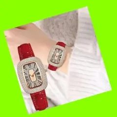 ❤レディース 腕時計 クォーツ ゴールド×レッド ❤お洒落時計