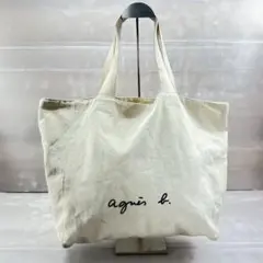 $ agnès b. エコバッグ アイボリー キャンバス
