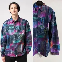 BAPE アベイシングエイプ ネオ東京 総柄転写プリントシャツジャケット 新品