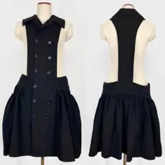 LIMI feu ウール ドッキングデザイン ベストワンピース