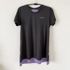 DUNLOP ダンロップ ジム ヨガ トレーニング Tシャツ グレー パープル