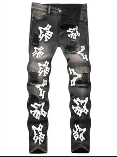 US UKドリル ダメージジーンズ BLACK AMIRI mnml