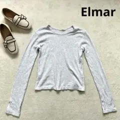 【Elmar】FREE 長袖カットソー 薄手　シンプルシャツ　ライトグレー