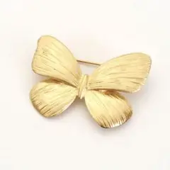 【美品✨】ハナエモリ ゴールド バタフライ ピンブローチ