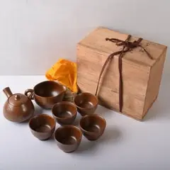 佐渡無名異焼　藤井波山造　朱泥　茶碗五客　急須　湯冷　茶器揃　共箱　VR8436 2025年最新】無名異 急須の人気アイテム - メルカリ