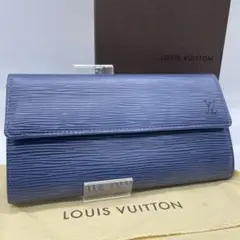 【未使用級】ルイヴィトン レザー 長財布 ポルトフォイユ サラ エピ ブルー