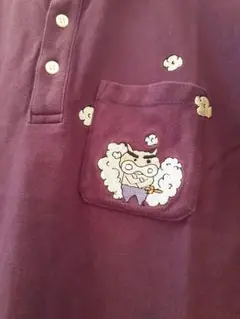 グラニフ クレヨンしんちゃん ブリブリざえもん 紫 ポロシャツ サイズS 刺繍
