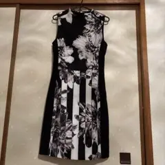 H&M 花柄ストライプ ノースリーブ ワンピース US6