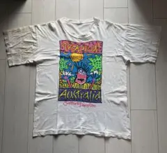90s アートT アーカイブ　フェード　サーファー　シングルステッチ　白　古着