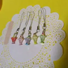 ミニチュアクリームソーダ型ストラップ 5個セット