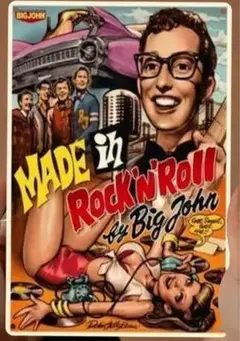輸入品ブリキ看板MADE in ROCK'N'ROLL by Big John
