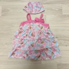 サンリオ　シュガーバニーズ　子供用水着　　帽子付　120 はぎれ　平成レトロ