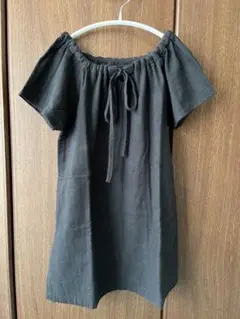 ブラウス　チュニック　S 　スラブダブルガーゼ　黒　used