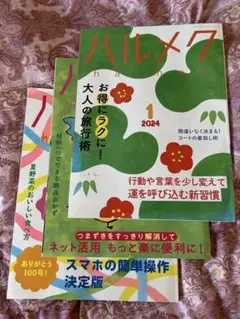 ハルメク 2024年1・3・8月セット 旅行に行く前に役立ちそうな3冊セット