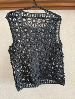 ハンドメイド　かぎ針編み　模様編みベスト