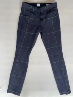 【即日発送】GAP ネイビー チェック柄 スリムフィットパンツ
