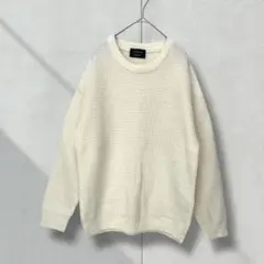 2842【CONFIRM】ニットセーター　長袖　白　Ｍ　カジュアル　クルーネック