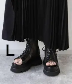 美品　HARE（ハレ）　メッシュ　ブーツ　サンダル　ブラック　黒　L