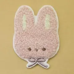 ふわふわ うさぎ アイロン ワッペン アップリケ ウサギ mk-61 パイル