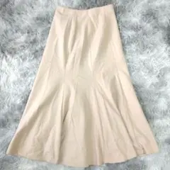 美品✨【UNIQLO】ベージュ マーメイドスカート ロング 体型カバー