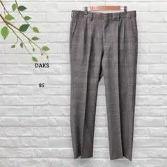 ダックス　DAKS　グレンチェックスラックス　チェックパンツ　ウール100