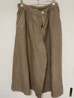 リネン ワイドパンツ ベージュ