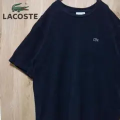 ラコステ 古着 Tシャツ 鹿の子 インディゴ染め ワンポイントロゴ 黒 XL
